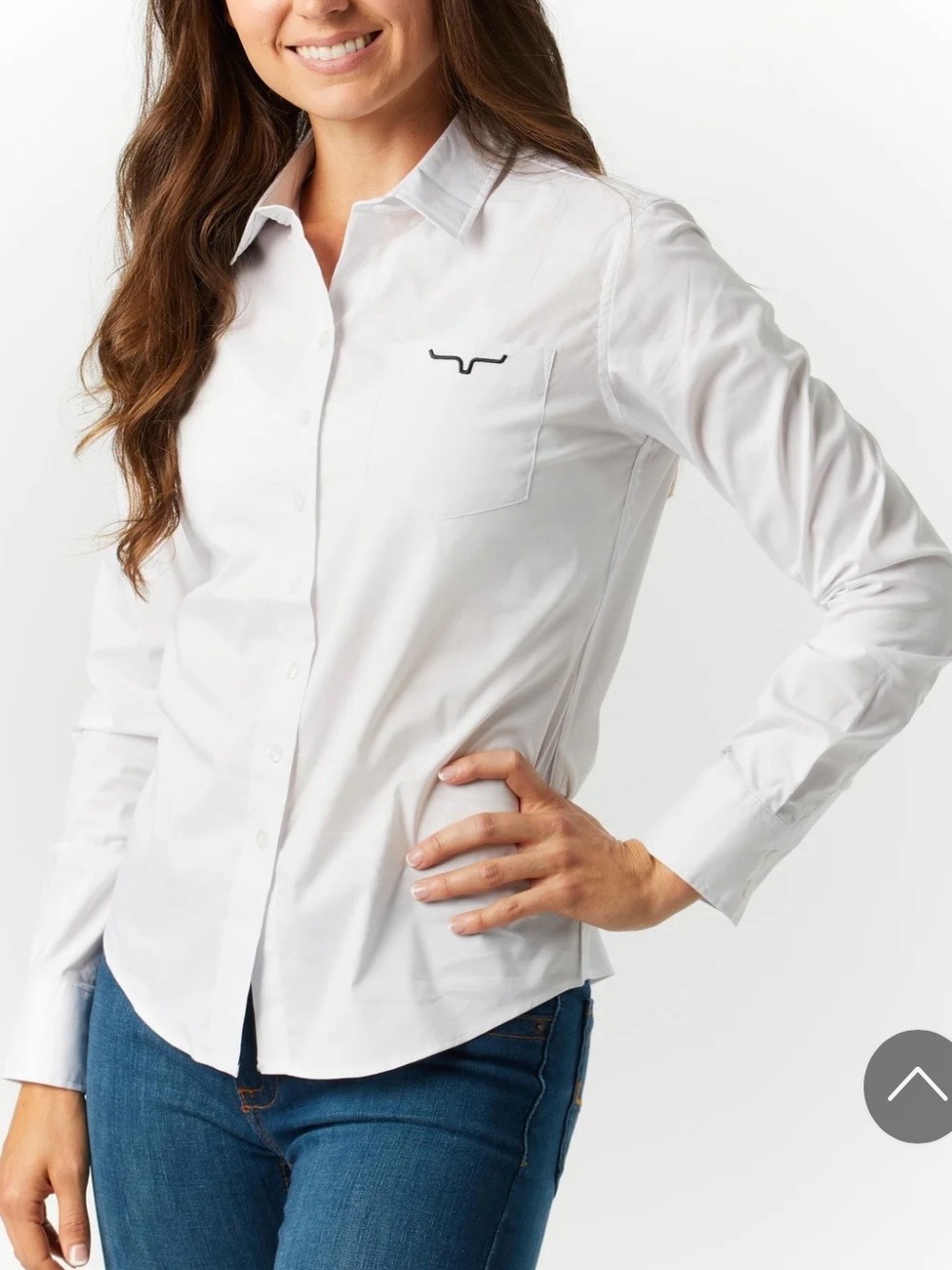 Kimes Ranch Long Sleeve KR Team Shirt Button Down White Small